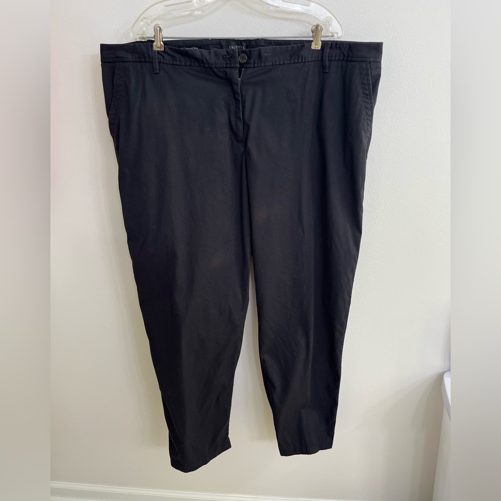 Talbots Size 20W Relaxed Chino Black Pants